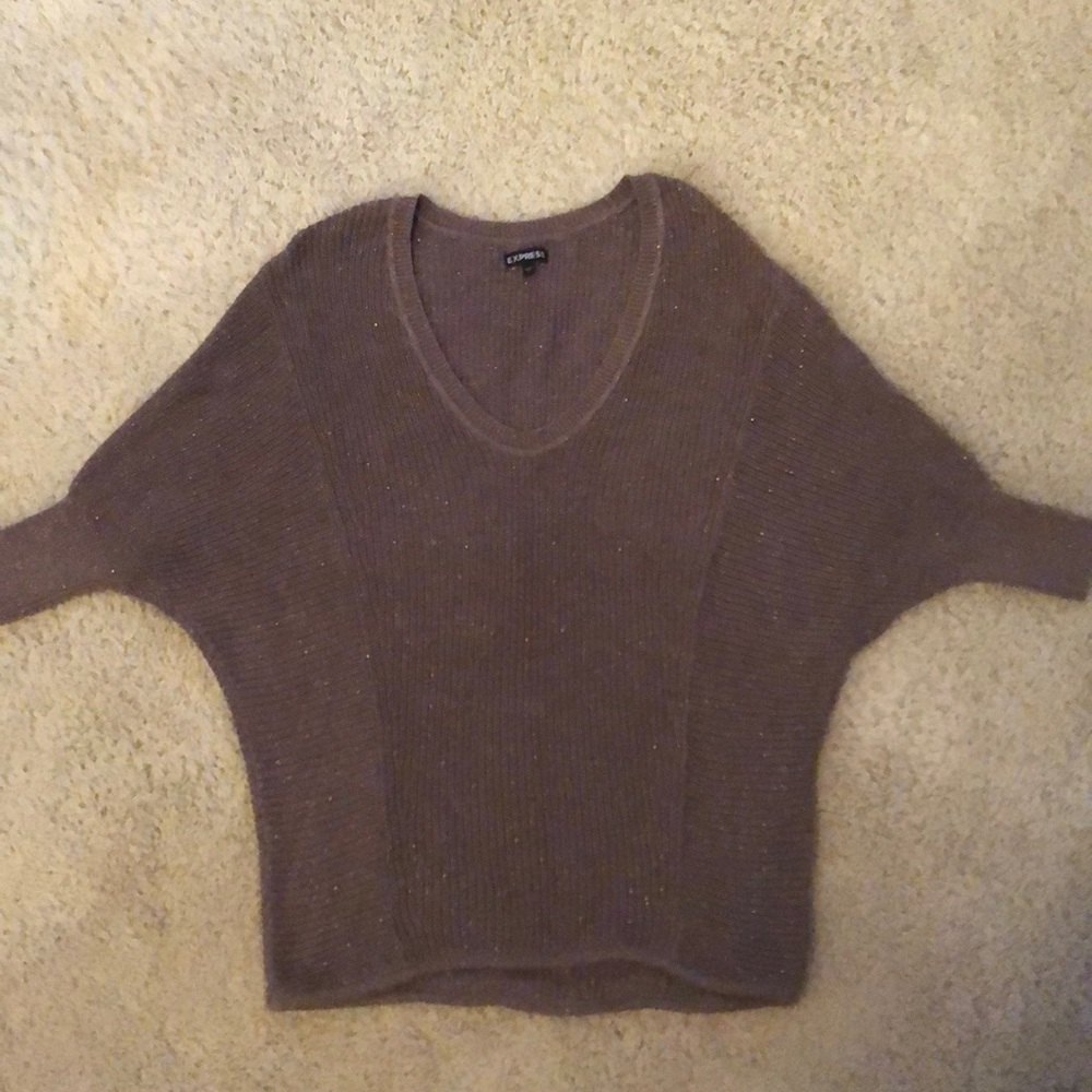Express brown sparkle sweater S